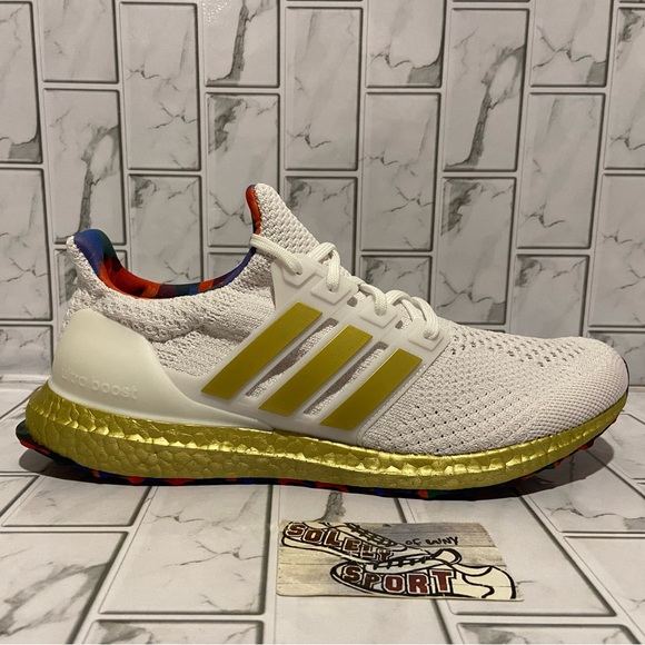 Adidas Ultraboost 5.0 DNA White Gold Running Training Gym Ultra Boost Mens Sizes - Picture 7 of 15